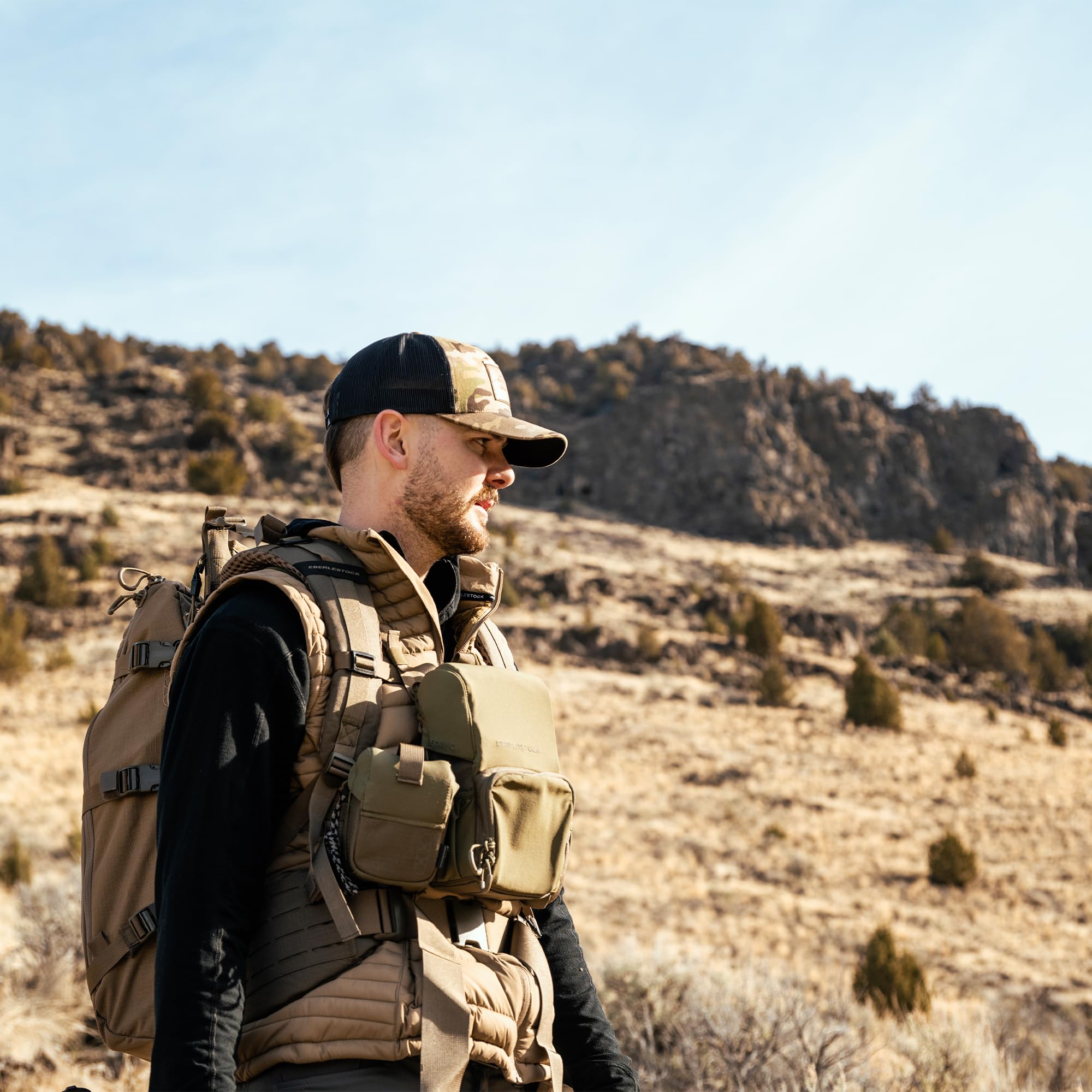 Eberlestock Bravo Modular Bino Pack – Magnetic-Free Hunting Binocular Harness with Quiet Shock Cord Closure – MOLLE Compatible – Breathable Air-Mesh Straps – Mountain, Small - Image 4