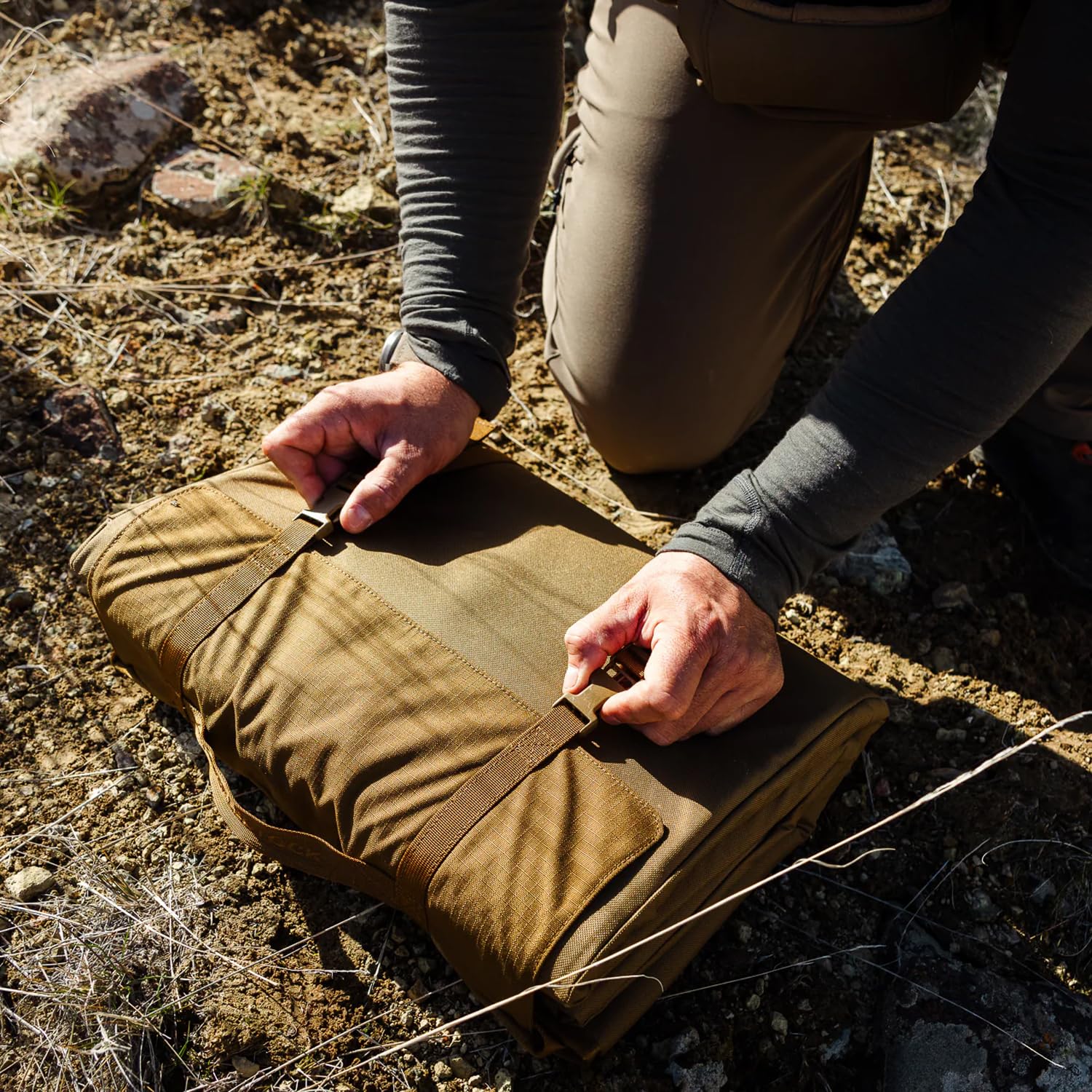 Eberlestock Dirt Nap Shooting Mat - Prone Shooting Position Cover - Superior Comfort - 94" x 34" - Coyote - Image 4