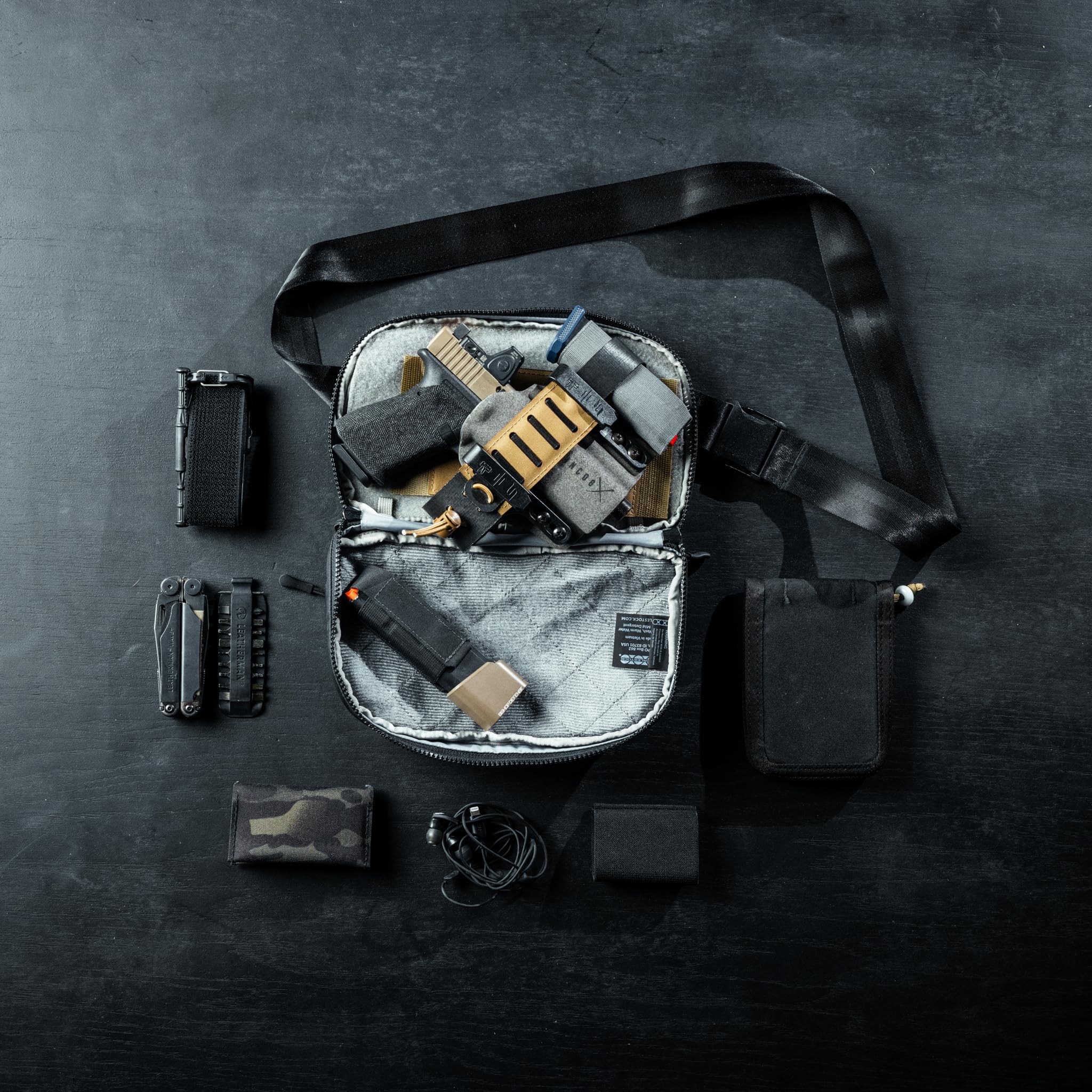 Eberlestock Fade Flex - Concealed Carry Waist Bag - Tactical Men's Fanny Pack with Adjustable Waist Belt - 10” W x 6”H x 3” D - Black - Image 5