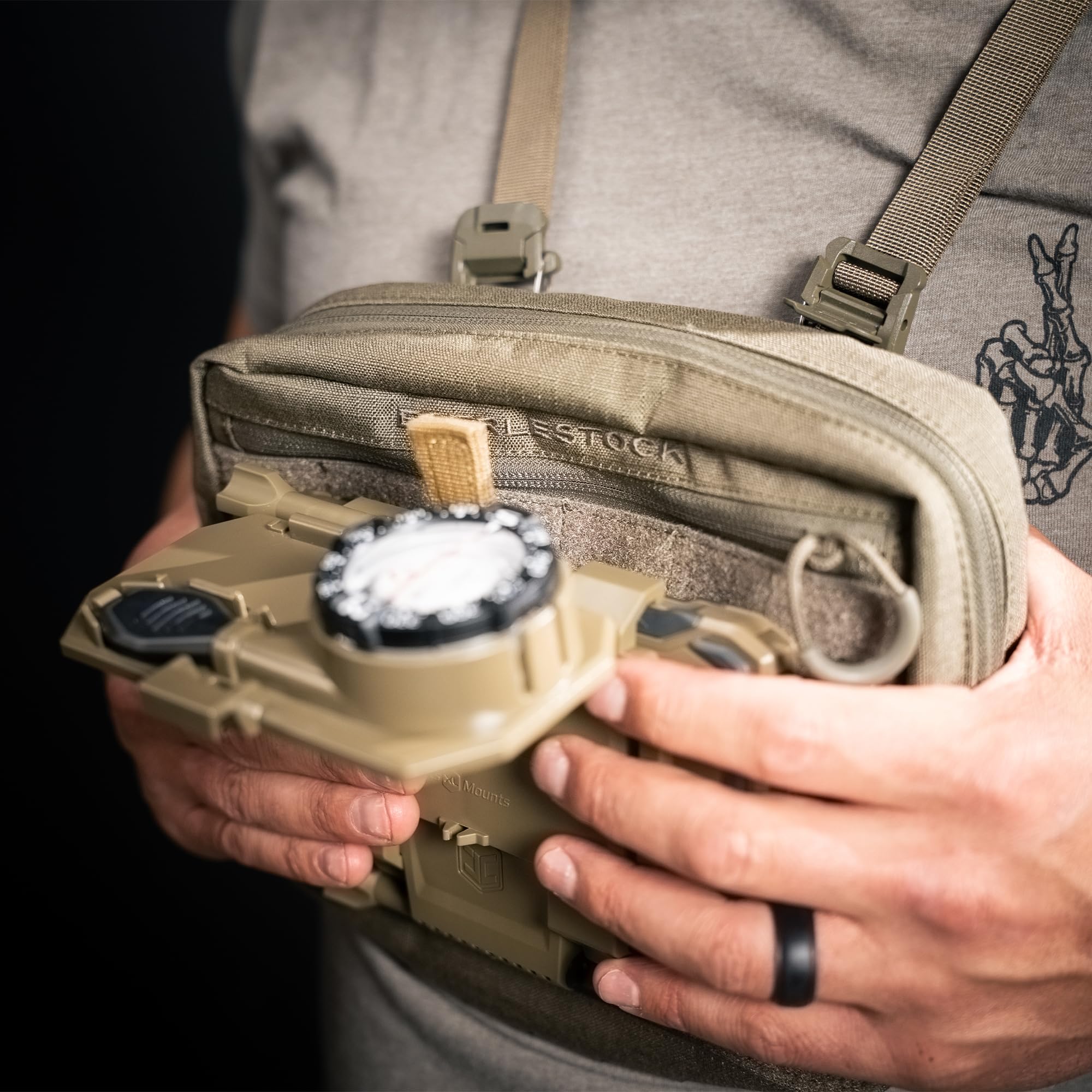 Eberlestock Force Chest Pack – Modular Tactical Chest Rig with MOLLE Webbing, 500D Ripstop Nylon, Air-Mesh Harness – Hunting, Range, Military & Outdoor Gear – Dry Earth - Image 4