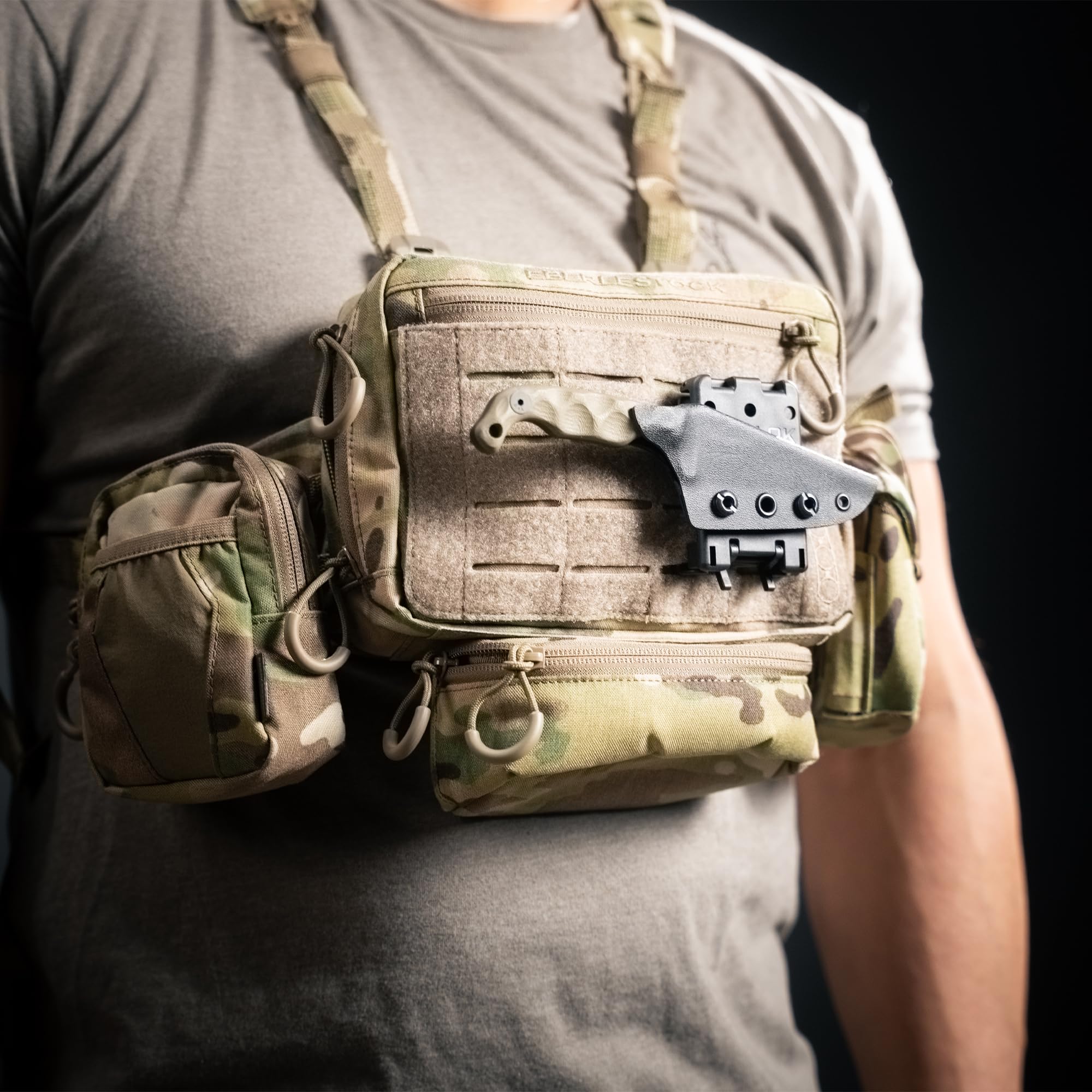 Eberlestock Fury Chest Pack – Low-Profile Tactical MOLLE Chest Rig, 500D Ripstop Nylon, Air-Mesh Harness – Hunting, Range, Military & Outdoor Gear – Multicam - Image 3