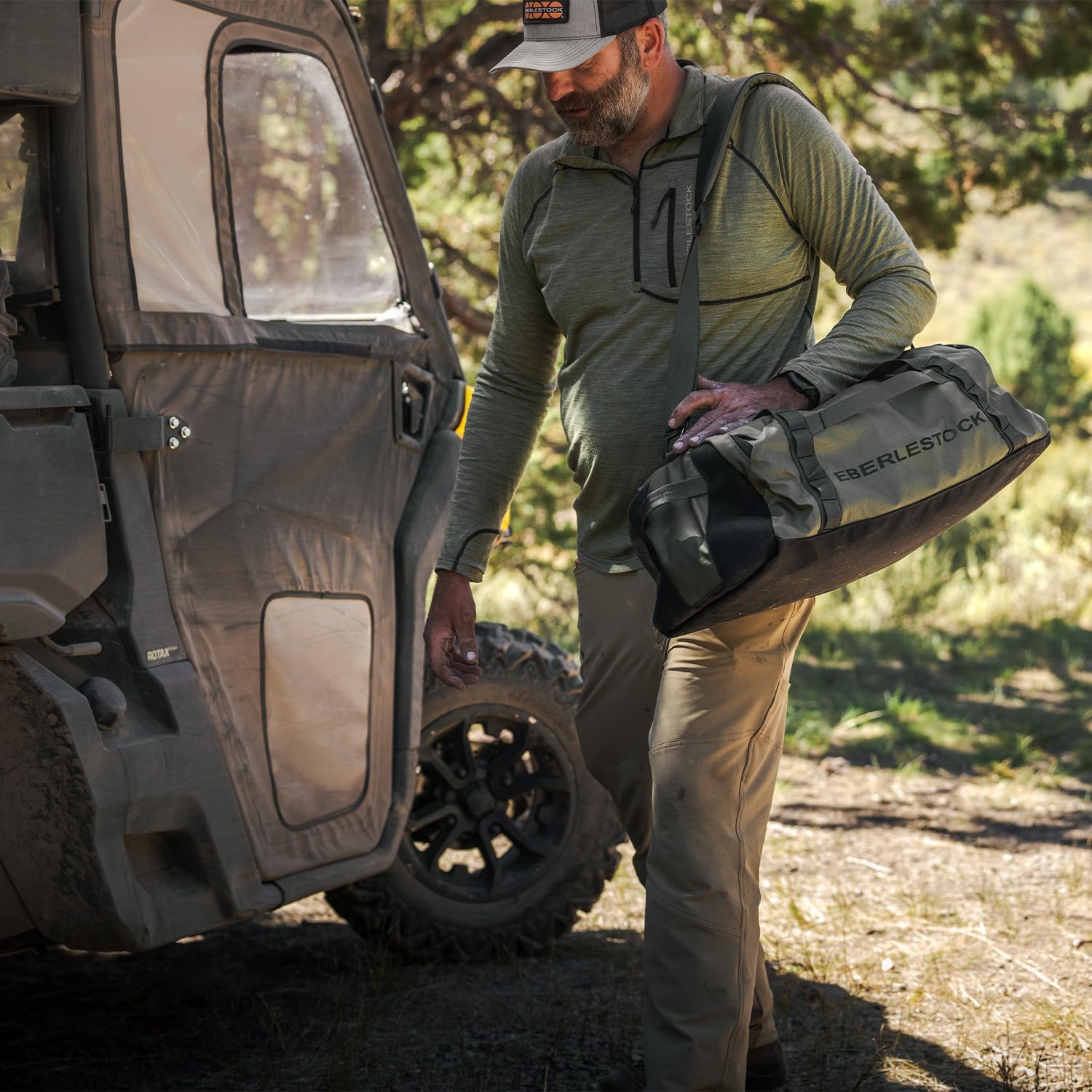 Eberlestock Hyllus Duffel Bag for Men - Durable, Water-Resistant, Small Men's Duffle Bag with Zipper Pockets, Ideal for Travel & Gym, Tactical Gear Bag, Hunting, Fishing, Camping - Dry Earth, 65L - Image 6