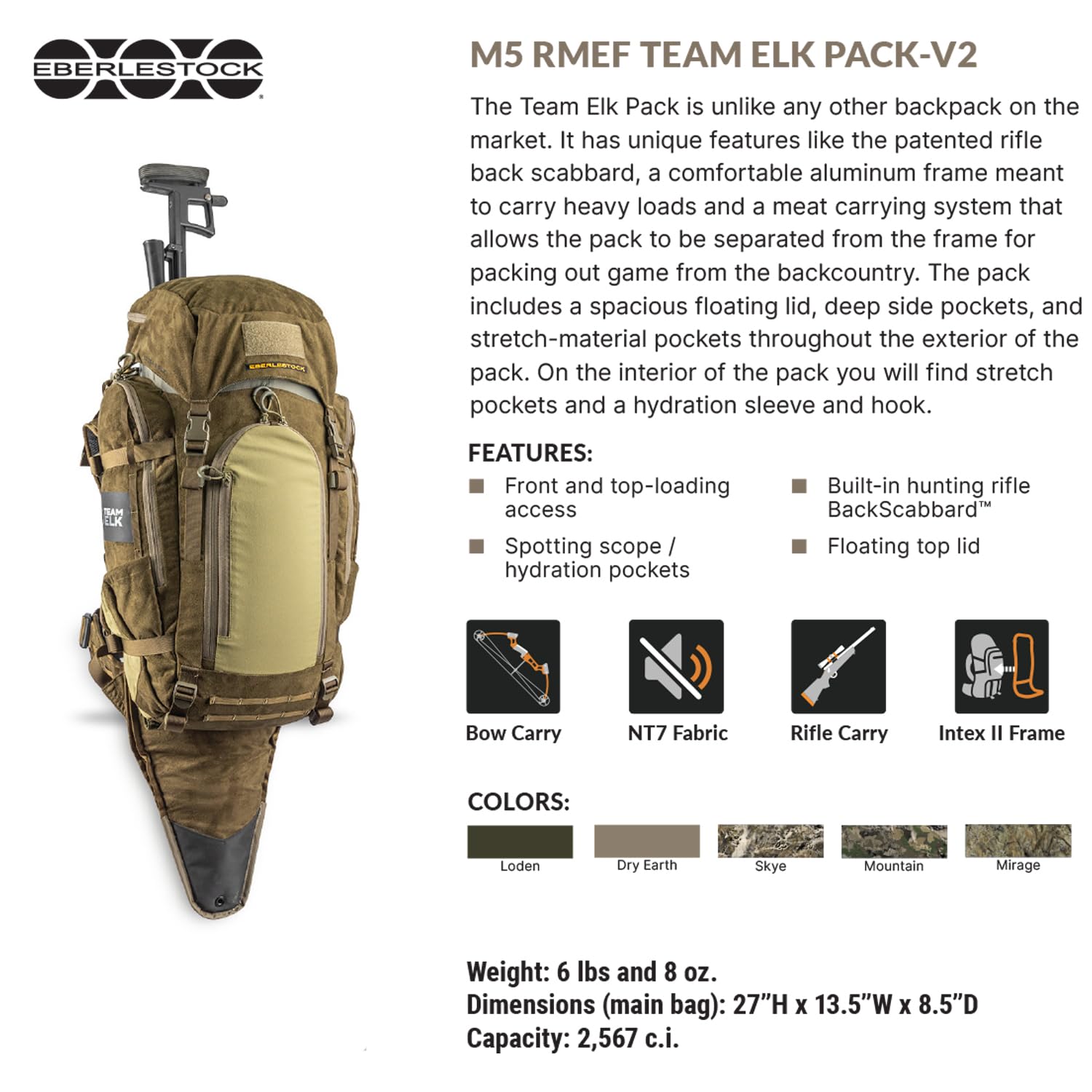 Eberlestock M5 RMEF Team Elk Pack – All-Around Hunting Pack - Image 3