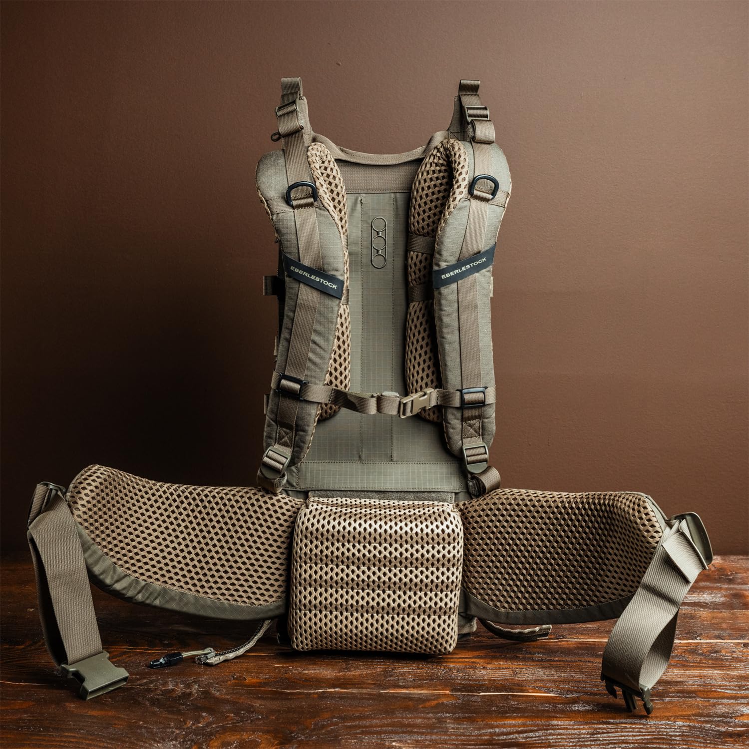 Eberlestock Modframe Hunting Pack Frame – Ultra-Durable, Lightweight Modular Backpack System – Adjustable Fit, Load Shelf, and Compression Straps – Compatible with EMOD Accessories – Dry Earth - Image 4